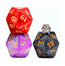 55mm Giant D20 Dice Large DND 20 Sided dice Sets for Dungeons and Dragons RPG MTG Table Games 3 pcs Black Red Purple
