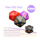 55mm Giant D20 Dice Large DND 20 Sided dice Sets for Dungeons and Dragons RPG MTG Table Games 3 pcs Black Red Purple