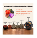 55mm Giant D20 Dice Large DND 20 Sided dice Sets for Dungeons and Dragons RPG MTG Table Games 3 pcs Black Red Purple