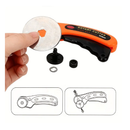 5pcs Blades + Round Roller Blade 45 Mm Orange Fabric Cutting Tool, Fabric Cutting Roller Cutter, Fabric Leather Craft Wheel Cutter Handle Roller With Blade Rotary Cutter Tool Cutter