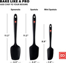 DI ORO Silicone Spatula Set - 600F Heat Resistant, 3-Pc Black — 6