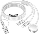 Travel Essentials for Apple Watch Charger,iPhone Charger,3 in 2 Type C/Lightning/Magnetic Travel Charging Cable,Portable Multi Charging Cable for Apple Watch, iPhone 18‑11,Samsung S26,Car–4ft 1
