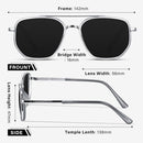 KUGUAOK Tangle Free Polarized Aviator Sunglasses for Women UV Protection Sports Running Sun Glasses Unisex Shades | Xh-1pcs-gray Silver | 56 Millimeters — 6