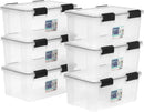 IRIS USA 6-Pack 19 Qt Storage Bins with Gasket Lids, Clear/Black — 1
