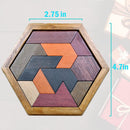 KINGOU Wooden Hexagon Tangram Brain Teaser Puzzle — 4