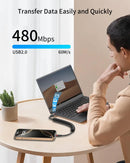 2 Pack USB C Coiled Cable, Fast Charging USB to USB C Cord for iPhone 16/16 Pro Max, Samsung Galaxy S24, Moto G8, Google Pixel, Retractable for Car 3