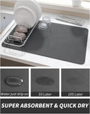 AMOAMI Coffee Mat Dish Drying Mat for Kitchen Counter-Bar Accessories, Hide…