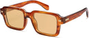 SOJOS Big Trendy Square Polarized Sunglasses Womens Mens, Retro Large Chunky Oversized Rectangle Shades SJ2345 | Deep Caramel/Light Brown Tint — 1