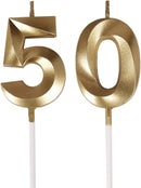 50th Birthday Candles,Gold Number 50 Cake Topper for Birthday Decorations Party Decoration | : — 1