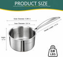DELARLO Full-body Clad Tri-ply Stainless Steel 2 Quart Saucepan with Lid — 2