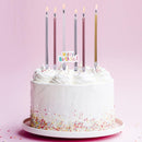 PHD CAKE Gold, Silver, Rose Gold, White, Long Birthday Candles in Holders, Cake Candles, Birthday Parties, Wedding Decorations, Party Candles, Celebrations | Gold, White, Silver, Rose Gold | 24-Count — 2
