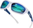 Duduma Polarized Sports Sunglasses for Men Women Running Cycling Fishing Golf Driving Shades Sun Glasses Tr90 | One Size | White/Blue — 1
