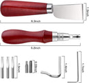 7 in 1 Leather Groover Tool and Cutting Knife Set Adjustable Stitching Groover Creasing Edge Beveler Grooving Tool Leather Edging Knife for DIY Leathercraft Cutting — 2