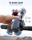JOYROOM Motorcycle Phone Mount, [1s Auto Lock][100mph Military Anti-Shake] Bike Phone Holder for Bicycle, [10s Quick Install] Handlebar Phone Mount, Compatible with iPhone, Samsung, All Cell Phone — 2