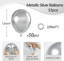 Metallic Silver Balloons 12 inch, Silver Latex 50pcs Party Balloons — 2