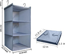 Hanging Closet Organizer 3-Shelf, Oxford Fabric Wardrobe Storage, Gray — 3