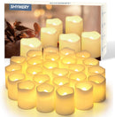 SHYMERY Flameless Votive Candles,Flameless Flickering Electric Fake Candle,24 Pack 200+Hour Battery Operated LED Tea Lights in Warm White for Wedding, Table, Halloween,Christmas Decorations 1.5"X1.7" | Pack of 24 — 1