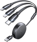 LISEN Multi Charging Cable, Retractable Car Charger for Multiple Devices 1