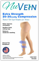 NuVein Medical Compression Plus Size Full Figure Pantyhose, 20-30 mmHg Support, Opaque, Beige, Tall | 20 - 30 Mmhg — 5