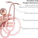 Scienlodic Double-Sided Stethoscope with Ear Tips, Professional Stethoscope for Doctor Nurse Clinical Student Use, Customized Gold-Plated High-end - Light Pink — 4