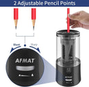 AFMAT Electric Pencil Sharpener - Auto Stop, Super Sharp & Fast, Plug in Pencil Sharpener for 6-12mm No.2/Colored Pencils - Classroom/Office/Home PS92 | Black — 6