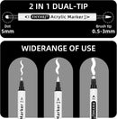 White Pens Set, White Gel Pens, Dual-Tip Acrylic Paint Pen, 7 Pack | White, Black | 0.6/1.0/2.0 mm — 6