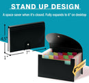 H4D Coupon Receipt Holder, 13 Pocket Accordion File Folder, 7 x 4.5, Black — 2