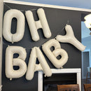 40 Inch Beige OH BABY Balloon for Baby Shower, Large Cream White Oh Baby Balloons Letters with Ribbon, Neutral Ivory Alphabet Oh Baby Balloon Banner Sign for Gender Reveal Backdrop Party Decorations | Cream - Oh Baby — 5