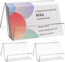 3 Pcs Acrylic Business Card Holder for Desk, Desktop Business Card Stand, Clear Name Cards Display Holder for Exhibition Accessories Home Office, Capacity: 50 Cards — 1