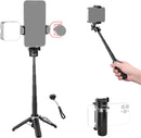 NEEWER Selfie Stick with Detachable Bluetooth Remote Shutter, Lightweight Foldable Travel Tripod for iPhone for YouTube/TikTok Vlogs Live Streaming Photography, Black, P15 photo 1