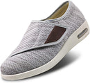 Womens Stylish Diabetic Shoes with Arch Support,Extra Wide Widths Walking Edema Sneakers Adjustable Strap Easy On/Off with 3 Pairs Insoles Replacement for Support Swollen Feet - Light Gray — 1