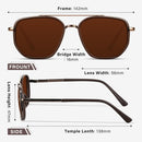KUGUAOK Tangle Free Polarized Aviator Sunglasses for Women UV Protection Sports Running Sun Glasses Unisex Shades | Xh-1pcs-brown | 56 Millimeters — 6