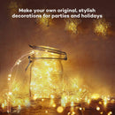 24 Pack Fairy Lights Battery Operated [3 Modes] 7ft 20 LED Mini Twinkle String Lights Waterproof Silver Wire Firefly Starry Lights for Wedding Party Mason Jars Christmas Decorations, Warm White | [24 Pack] 7 Feet 20 LED — 6