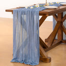 Cheesecloth Table Runner Fall Boho Wedding Birthday Party Home Decor | Dusty Blue | 10ft X 1pc — 4
