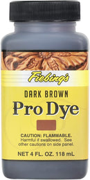 Fiebing's Pro Dye Leather Dye (4 Fl Oz) - Alcohol-Based, Penetrating, Permanent Dye for Shoes, Belts, Furniture - Vivid Color, Superior Color Fastness - 4 oz. | Dark Brown — 1