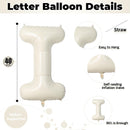 Cream 40 Inch I Foil Name Balloon, Self Inflating Large Letter Balloons for Girls Birthday Party, Baby Shower Decoration | Letter I — 2