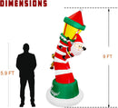Lulu Home 9FT Christmas Inflatable, Giant Lighthouse with Santa & Reindeer — 2