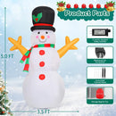 GOOSH 5 FT Christmas Snowman Inflatable Decoration Blow Up Snowman Outdoor Christmas Yard Decoration with Branch Hand Blow Up Holiday Indoor Outdoor Party Garden Yard Decoration — 6