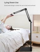 BluuSuuk Tablet Floor Stand with Double Weight Base, Overhead Bed Phone Mount Height Adjustable Arm Stretchable Stand Holder, Compatible with iPad Mini Air Pro, Galaxy Tab, Kindle, Switch, Cell Phones photo 2