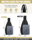 Pritent Crossbody Bags for Women Men Trendy Sling Bag Backpack Casual Chest Bag with Convertible Shoulder Strap | Medium | Black — 2
