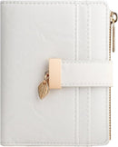 Pomelo Best Small Wallet Women RFID Blocking Bifold Soft Leather Card Holder with ID Window Zipper Coin Pocket Wallets for Women Green