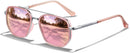 KUGUAOK Tangle Free Polarized Aviator Sunglasses for Women UV Protection Sports Running Sun Glasses Unisex Shades | Xh-1pcs-pink | 56 Millimeters — 1