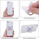 2 Pcs Butterfly Cell Phone Ring Stand Holder, Cute Butterfly Design Finger 360° Rotating Metal Hand Phone Stand Holder, with Adjustable Knob Loop (Purple, Blue) photo 4