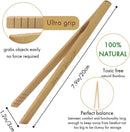 Bamboo Toaster Tongs - Set of 2 Reusable Heat Resistant Wooden Toast Tongs - 8 Inches Long Natural Toaster Tong… — 2