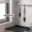 2 Pack Silicone Kitchen Tongs, 9 & 12 Inch, Stainless Steel, Black — 7