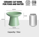 Ceramic Elevated Cat Food Bowls,6.2" Wide,2-Pack,Green — 2