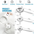 Small Funnels for Filling Bottles, 3 Pcs Stainless Steel Kitchen Funnel Set, Food Grade Mini Metal Funnel for… — 7