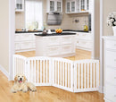 PAWLAND Wooden Freestanding Foldable Pet Gate for Dog,24" H Dog Gate Indoor