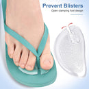 3 Pair Self-Adhesive Silicone Gel Forefoot Cushions Grip Pads Non Slip Pain Relief Sandal Insoles For Thong Slipper Protectors Toe Posts Protectors For Women Men (Transparent) — 7