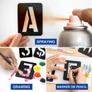 42 Pcs 3 Inch Alphabet Letter Stencils Symbol Numbers Stencils, Reusable Plastic Letter Template Set for Drawing on Wood, Wall, Glass, Porch, Fabric, Rock, Sign and Craft Decoration (Black) | 3 inch（Black） — 5